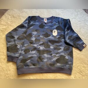 Kids Bape Blue Camo Crewneck Sweatshirt